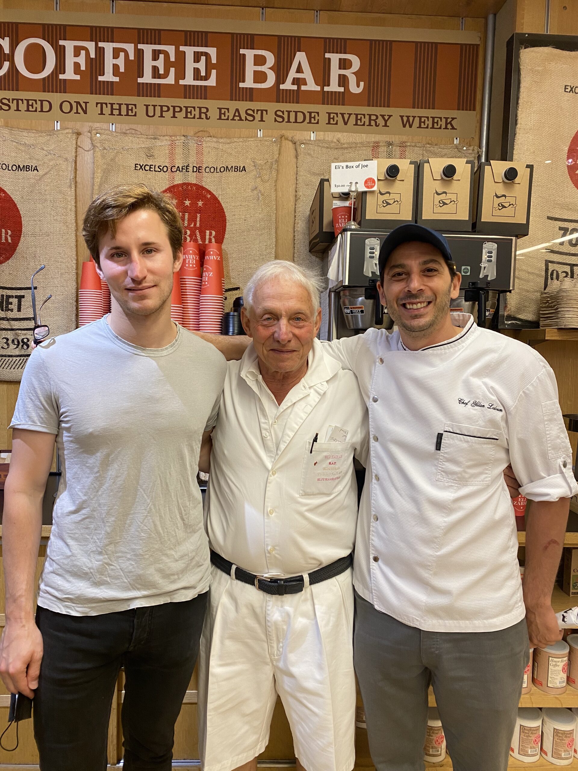 Private Chef Yllan Laloum in NY at Eli's Market with Eli Zabar and Sasha Zabar.