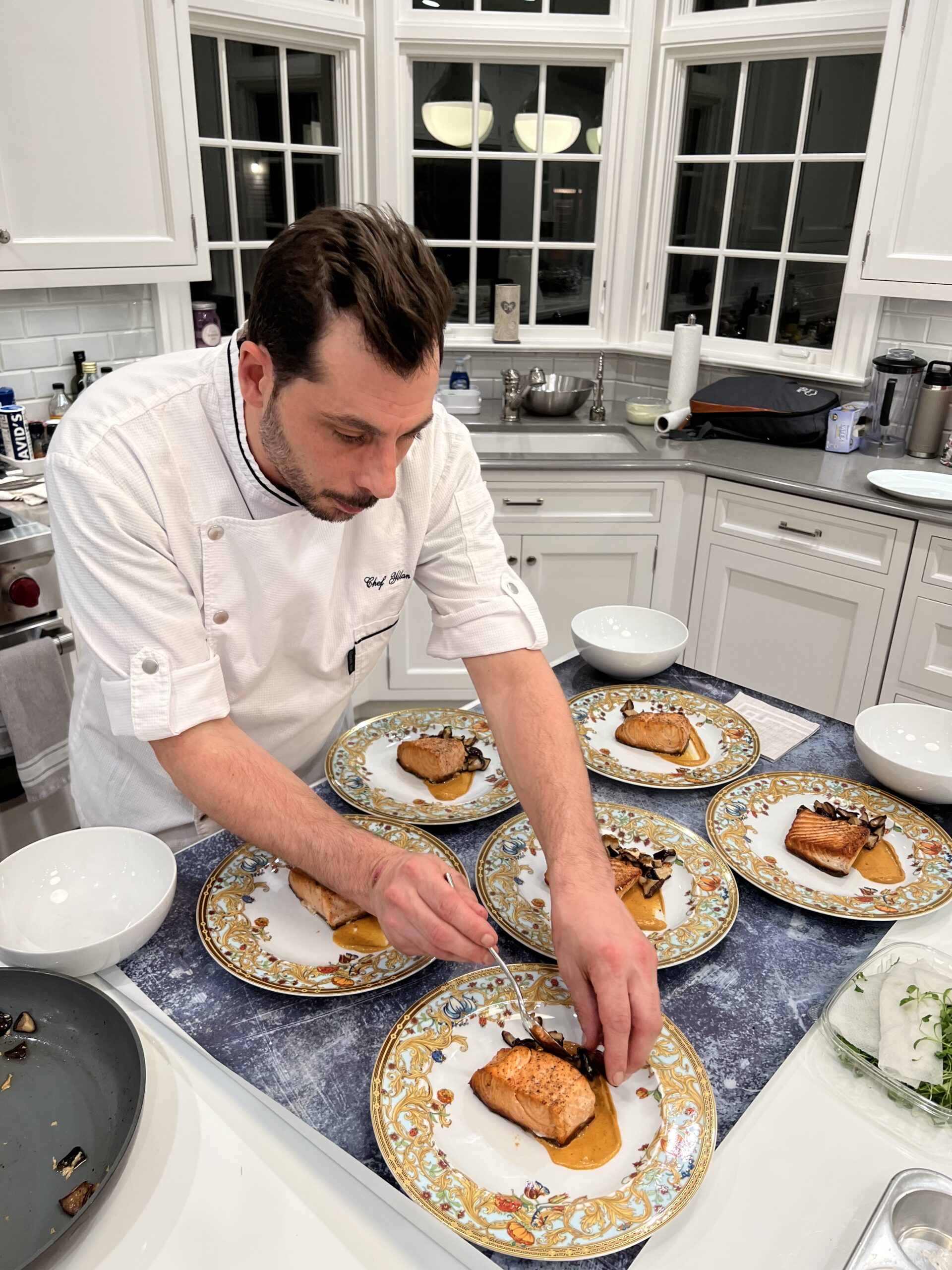Private Chef Yllan Laloum preparing a private dinner for his clients in New York City.