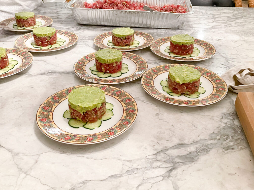 Private Chef Yllan Tuna Tartar for a large dinner party in Brooklyn
